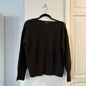 Black Boat Neck Knit Sweater